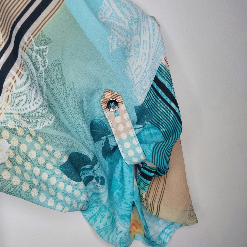 Northern Reflections Three Quarter Sleeve Patchwork Shirt - Picture 8 of 9